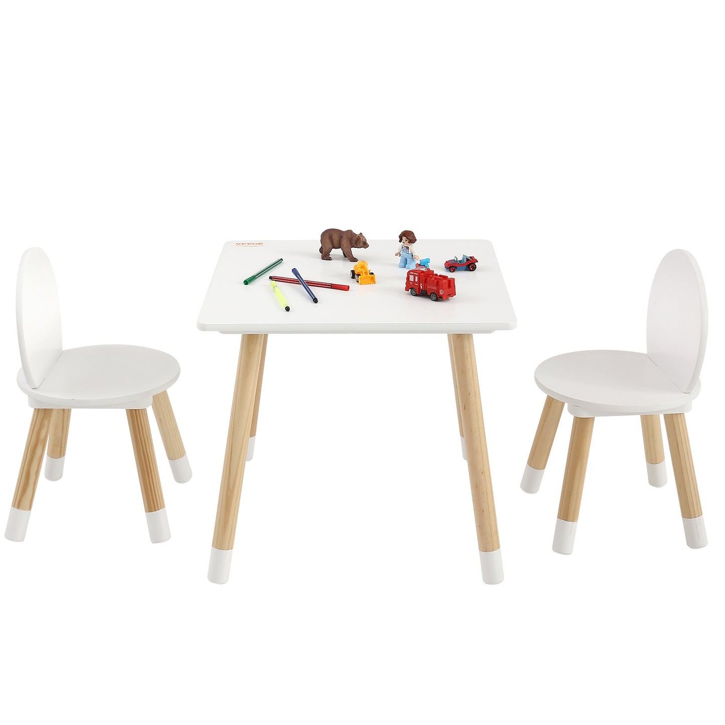 Kids Table and 2 Chairs Set, Toddler Table and Chair Set, Children Multi-Activity Table for Art, Craft, Reading, Learning