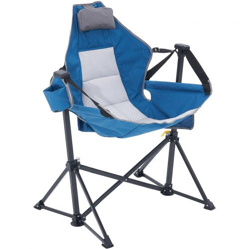 Reclining Camping Chair, 300 lbs Load Camping Hammock Chair, Rocking Lounge Folding Chair with Cup Holder Storage Bag Headrest & Adjustable Backrest, for Camping and Other Outdoor Activities