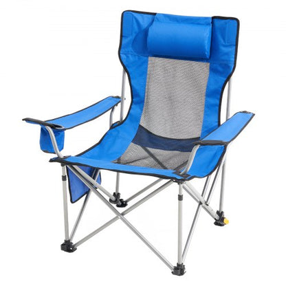 Reclining Camping Chair, 330 lbs Folding Camping Chair, 4 Position Load Portable Camping Chair with Footrest, Cup Holder, Side Pocket and Headrest, for Camping, Fishing and Outdoor Activities