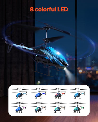 RC Helicopter, 2.4GHz Flying Remote Control Helicopter, 3.5 Channel RC Airplane for Kid, 16 Mins Flight Time, Altitude Hold, One-Key Takeoff/Landing & LED Lights, Toys for Kids Ages 8 and up