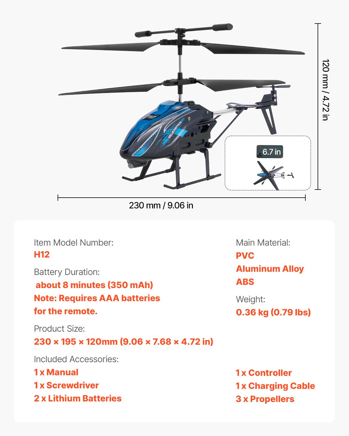 RC Helicopter, 2.4GHz Flying Remote Control Helicopter, 3.5 Channel RC Airplane for Kid, 16 Mins Flight Time, Altitude Hold, One-Key Takeoff/Landing & LED Lights, Toys for Kids Ages 8 and up