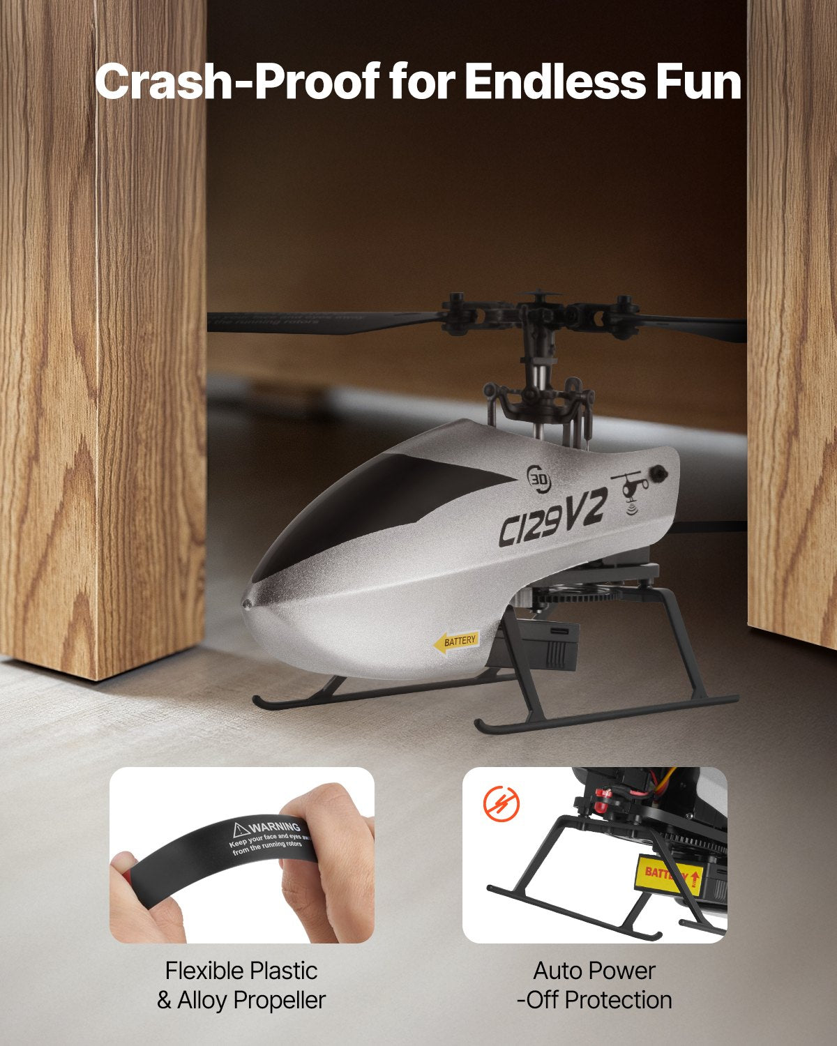 RC Helicopter, 2.4GHz Single Propeller Remote Control Helicopter with Gyro, 4-Channel RC Airplane for Beginner, 39 Min Flight Time, One-Key Takeoff/Landing, Toys for Kids Ages 8 and up