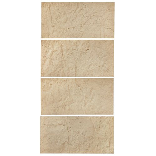 3D Wall Panels, 4 Pack 48 x 24 in PU Natural Stone Imitation Wall Art Tiles, 32 Sq.Ft Coverage Accent Wall Panel, Interior Home Decor for Ceiling, Bedroom, Living & Gaming Room, Stone Yellow