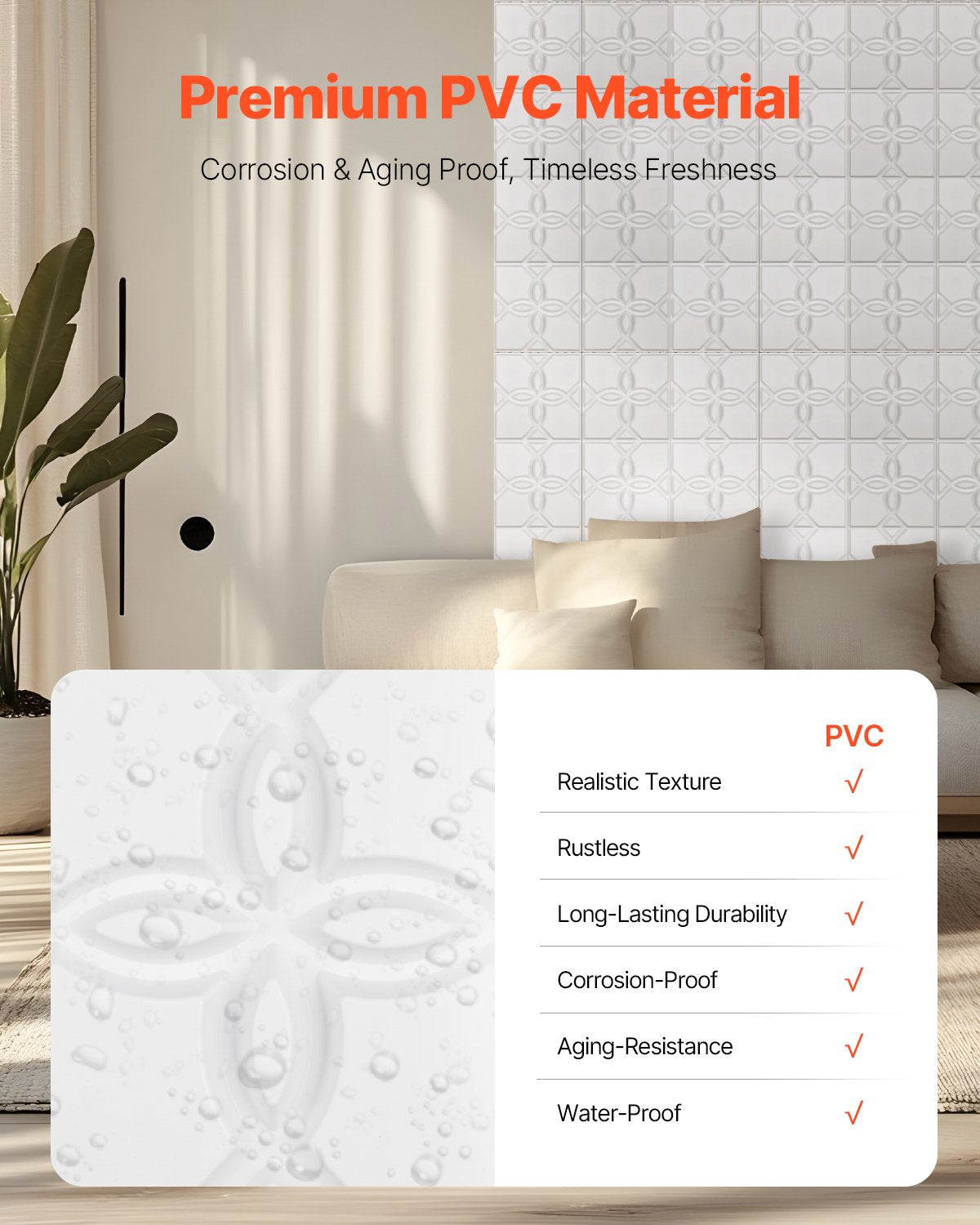 3D Wall Panels, 33-Pack 11.81 x 11.81 in PVC Modern Art Minimalist Floral Tiles, 32 Sq.Ft Coverage Accent Wall Panel, Interior Home Decor for Ceiling, Bedroom, Living & Gaming Room, Matte White