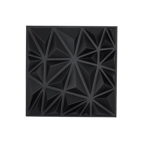 3D Wall Panels, 33-Pack 11.81 x 11.81 in PVC Modern Art Minimalist Diamond Tiles, 32 Sq.Ft Coverage Accent Wall Panel, Interior Home Decor for Ceiling, Bedroom, Living & Gaming Room, Matte Black