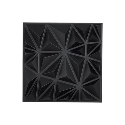 3D Wall Panels, 33-Pack 11.81 x 11.81 in PVC Modern Art Minimalist Diamond Tiles, 32 Sq.Ft Coverage Accent Wall Panel, Interior Home Decor for Ceiling, Bedroom, Living & Gaming Room, Matte Black