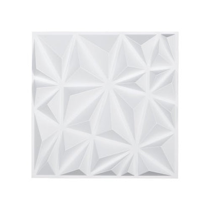 3D Wall Panels, 33-Pack 11.81 x 11.81 in PVC Modern Art Minimalist Diamond Tiles, 32 Sq.Ft Coverage Accent Wall Panel, Interior Home Decor for Ceiling, Bedroom, Living & Gaming Room, Matte White
