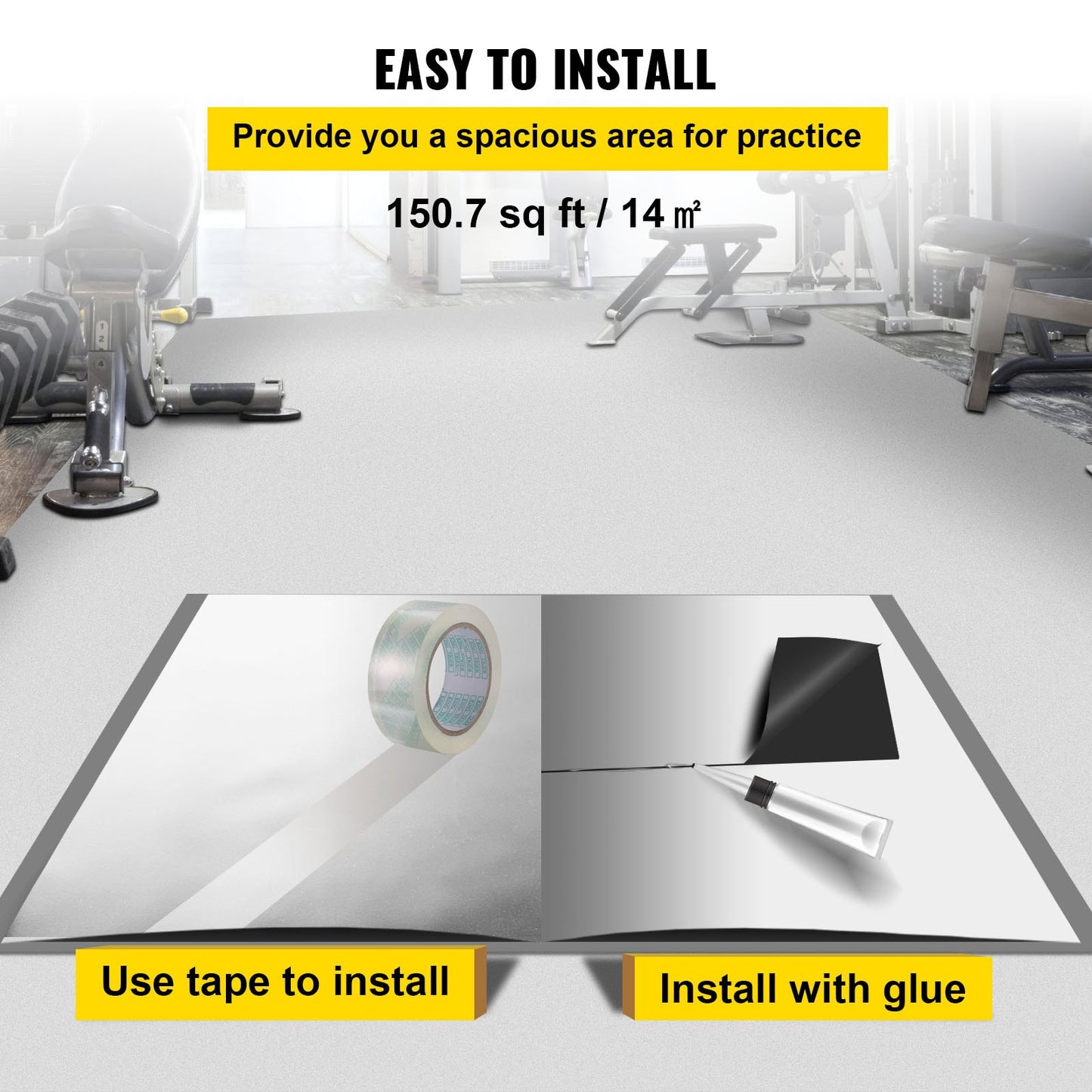 Dance Floor, 6.6x23ft Dance Floor Roll, 0.06in Thick PVC Vinyl Dance Floor, Black/White Reversible Portable Dance Floor, Non-Slip Dance Flooring, Ballet Dance Floor for Jazz, Pop, Lyrical Style