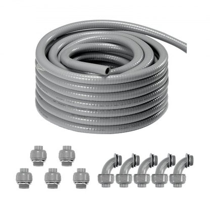 12.7mm(1/2 in) Flexible Liquid-Tight Electrical PVC Conduit 30.5m Non-Metallic