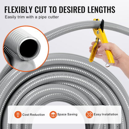 25,4mm (1-inch) Flexible Liquid-Tight Electrical PVC Conduit 30.5m Non-Metallic IP65