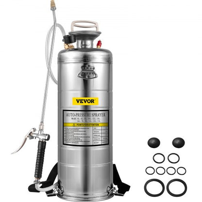 Stainless Steel Sprayer 12L Household Gardening and Floor Cleaning Sprayer, Suitable for the Current Neds of Industry, Agriculture, Commerce, Medicine and Other Industries