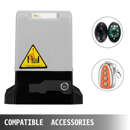 Automatisk grindöppnare 600 kg/1300 lb, med infraröd säkerhetsfotocellsensor med 2 fjärrkontroller Skjutgrindsöppnarens rörelsehastighet 1188,7 cm per minut