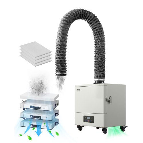 Solder Fume Extractor, 459 m³/h Strong Suction Soldering Smoke Absorber with 280W Brushless Motor, 4-Stage Filters, 10-Speed & Remote Control Smoke Purifier for Soldering, Engraving, DIY Welding