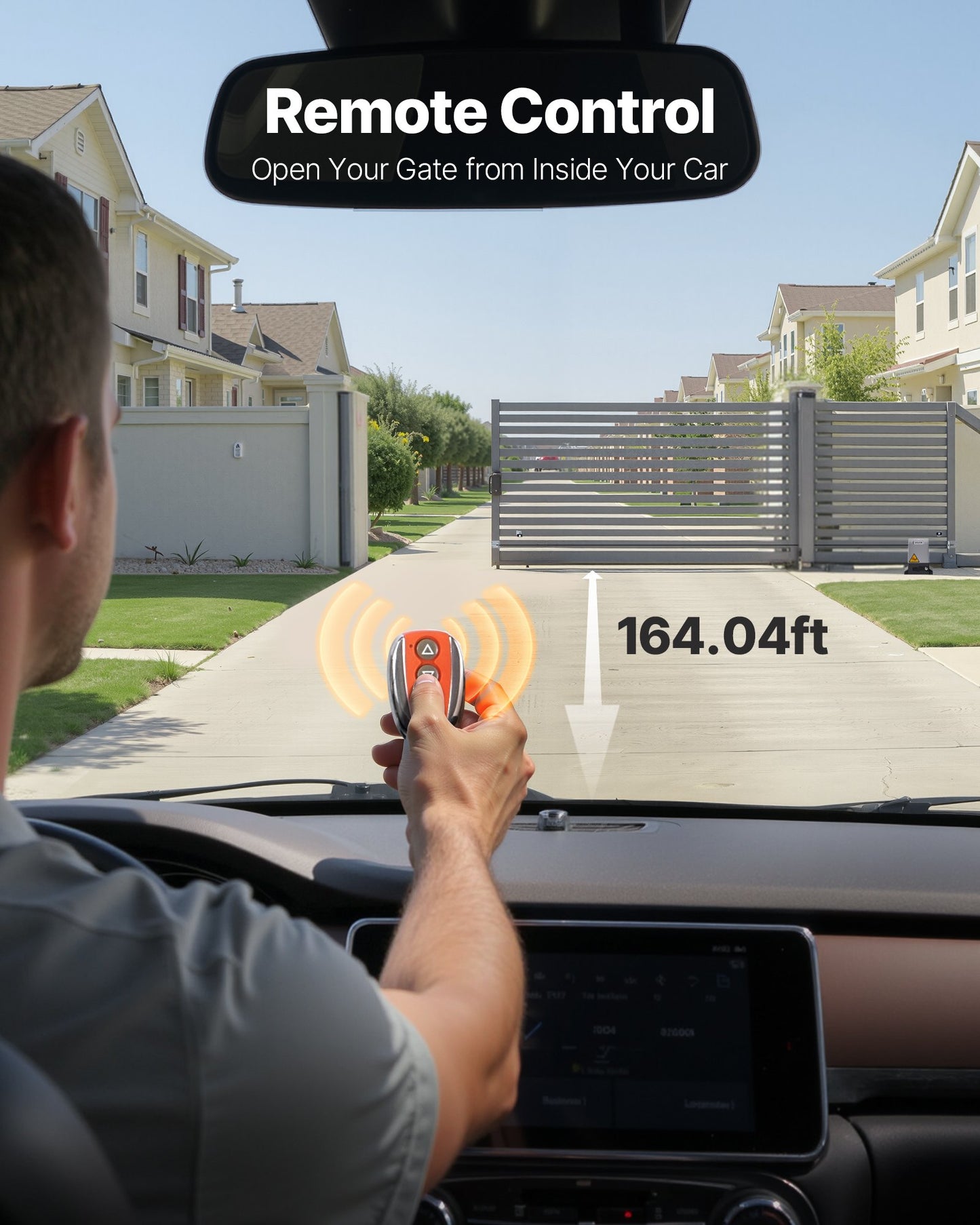 Automatic Gate Opener, 280W Electric Sliding Gate Opener for Doors up to 25m 816kg, Nylon Gear Rack Rolling Door Motor with Infrared Sensor & 2 Remote Controls, Driveway Gates Opening System