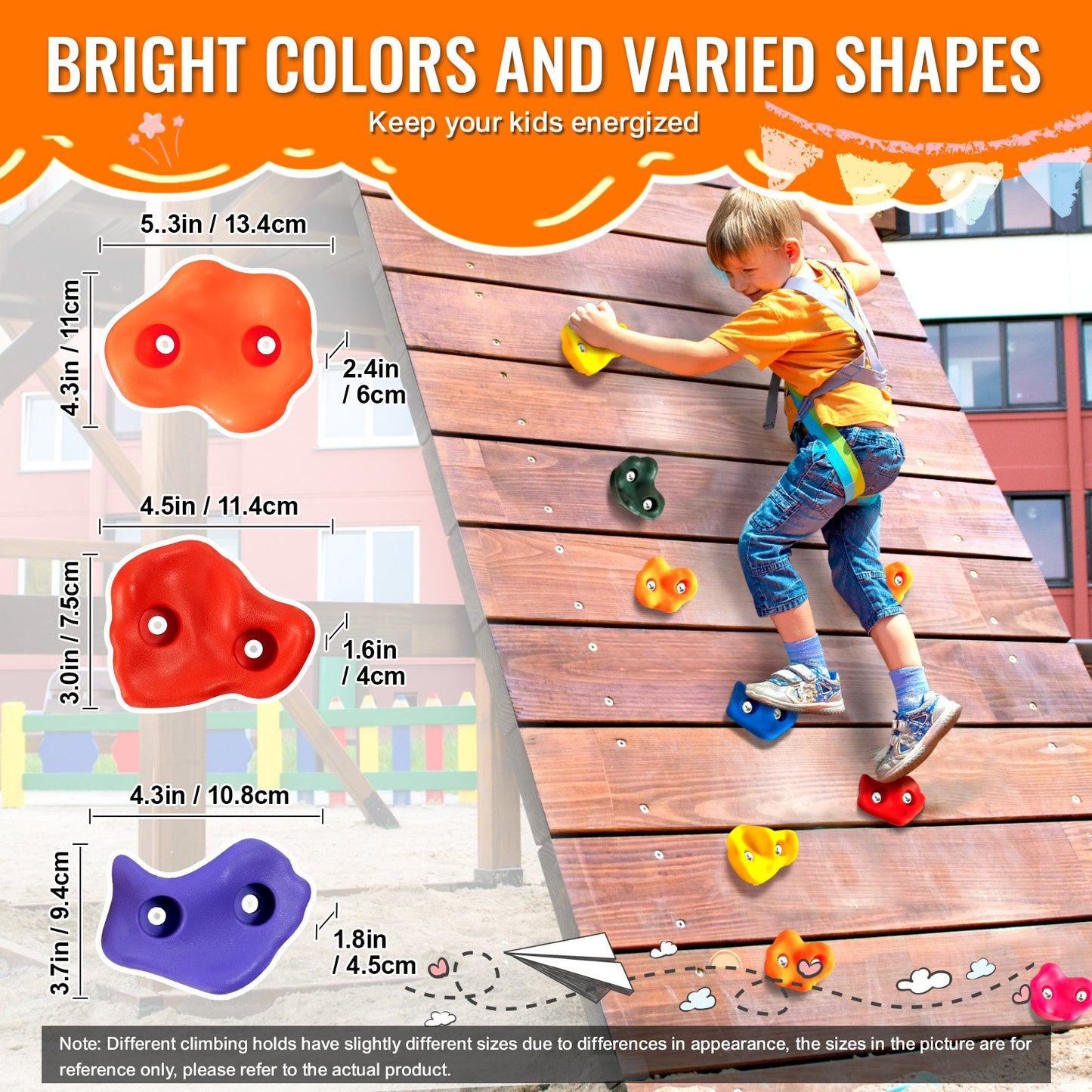 72 Rock Climbing Holds, Multi-Size and Multi-Colored Climbing Rocks for Kids and Adults, Rock Wall Holds with Mounting Hardware, Climbing Wall Grips for Indoor and Outdoor Playground Play Set