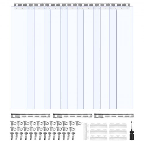 Strip Curtain PVC Door Curtain 106.7x213.4 cm Cooler Freezer Clear Plastic