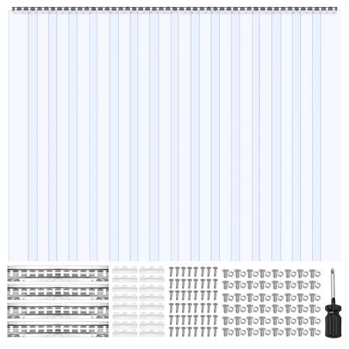 Remsgardin PVC Dörrgardin 243,8 cm x 243,8 cm Kyl/Frys Klar Plast