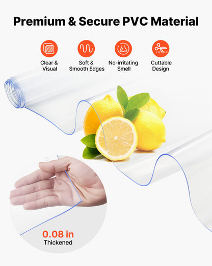 Clear PVC Strip Curtain, 2 m Height x 0.9 m Width x 2 mm Thickness, 6 PCS Walk in Freezer Cooler Curtain Strips, Smooth Waterproof Plastic Door Strips for Warehouse, Freezer, Garage Doors