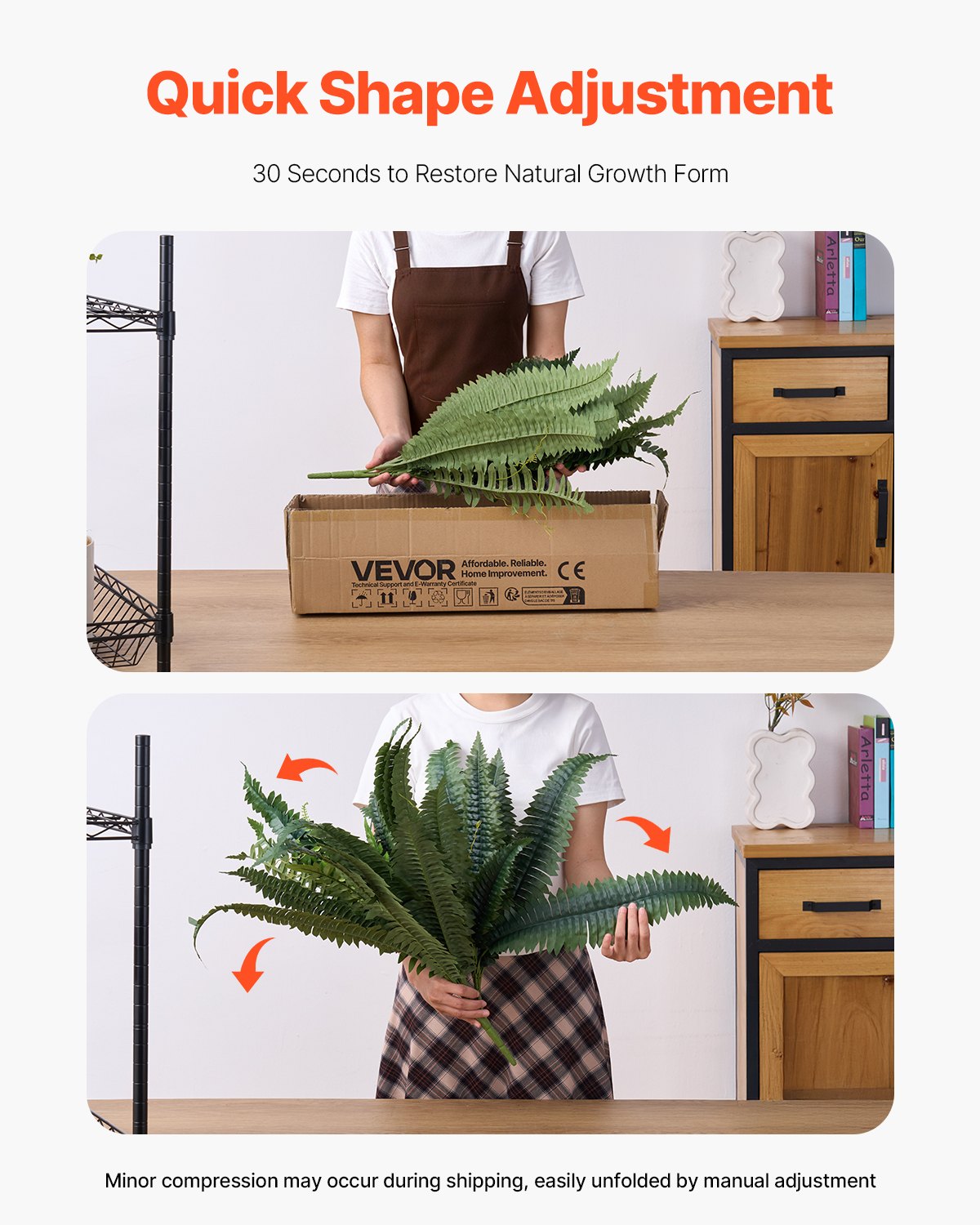 Konstgjorda ormbunkar 2 st, naturlig spridning diameter 35-39 tum, stora hängande konstgjorda Boston-ormbunkar, konstgjord växt väggdekoration med 35 grenar, konstgjord ormbunke för hem och kontor (blomkruka ingår ej)