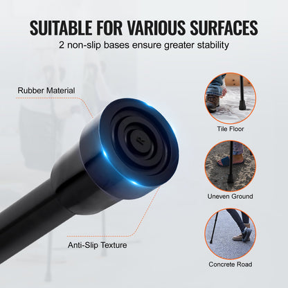 Forearm Crutches for Adults, Folding Walking Forearm Crutches with 10-Level Adjustable Height, Lightweight Aluminum Medical Crutches with Open Cuff for Leg Injury Surgery Disabled, 1 Pair 350LBS