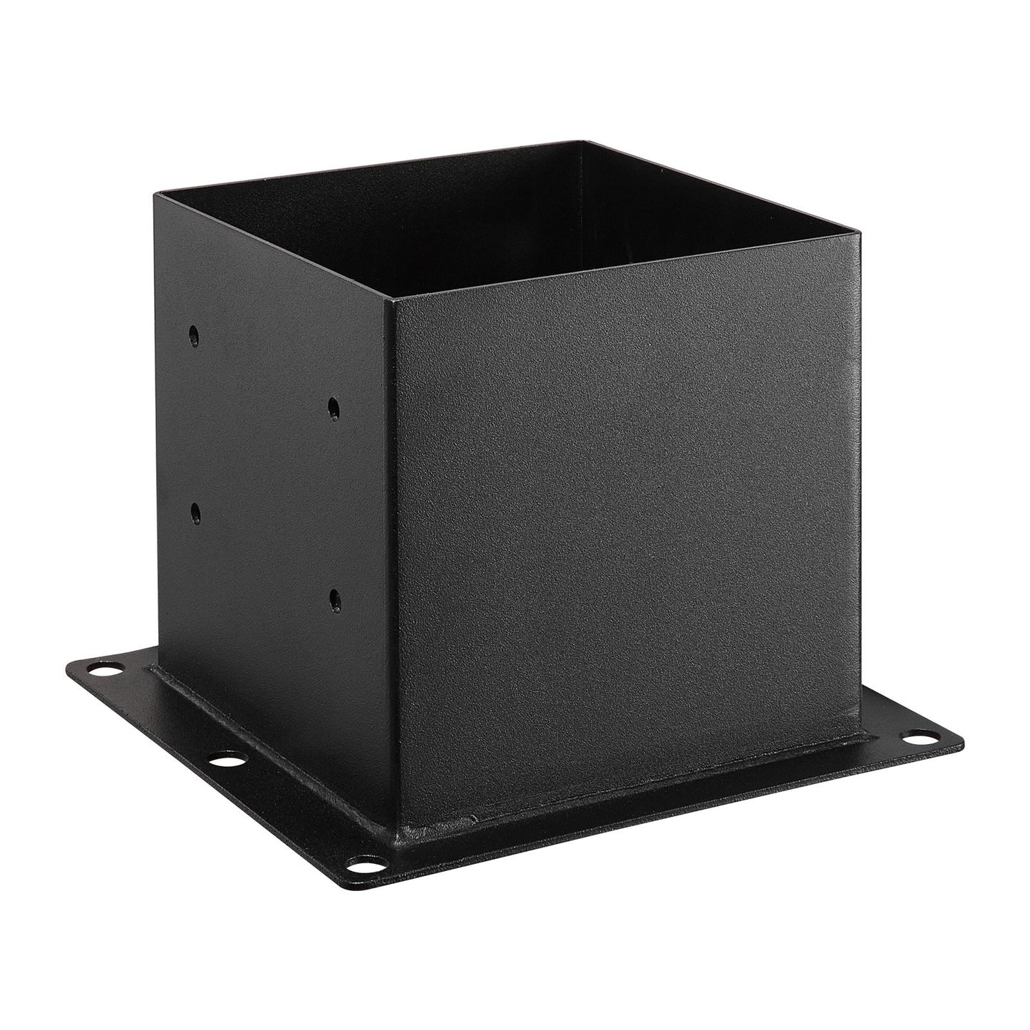 4x4 stolpbas 4 st, innermått 3,6x3,6 tum / 92x92 mm stolpfästen, kraftiga däckstolpar i kolstål, trästolpfästen för paviljongdäck, stöddäcksbasplatta, svart