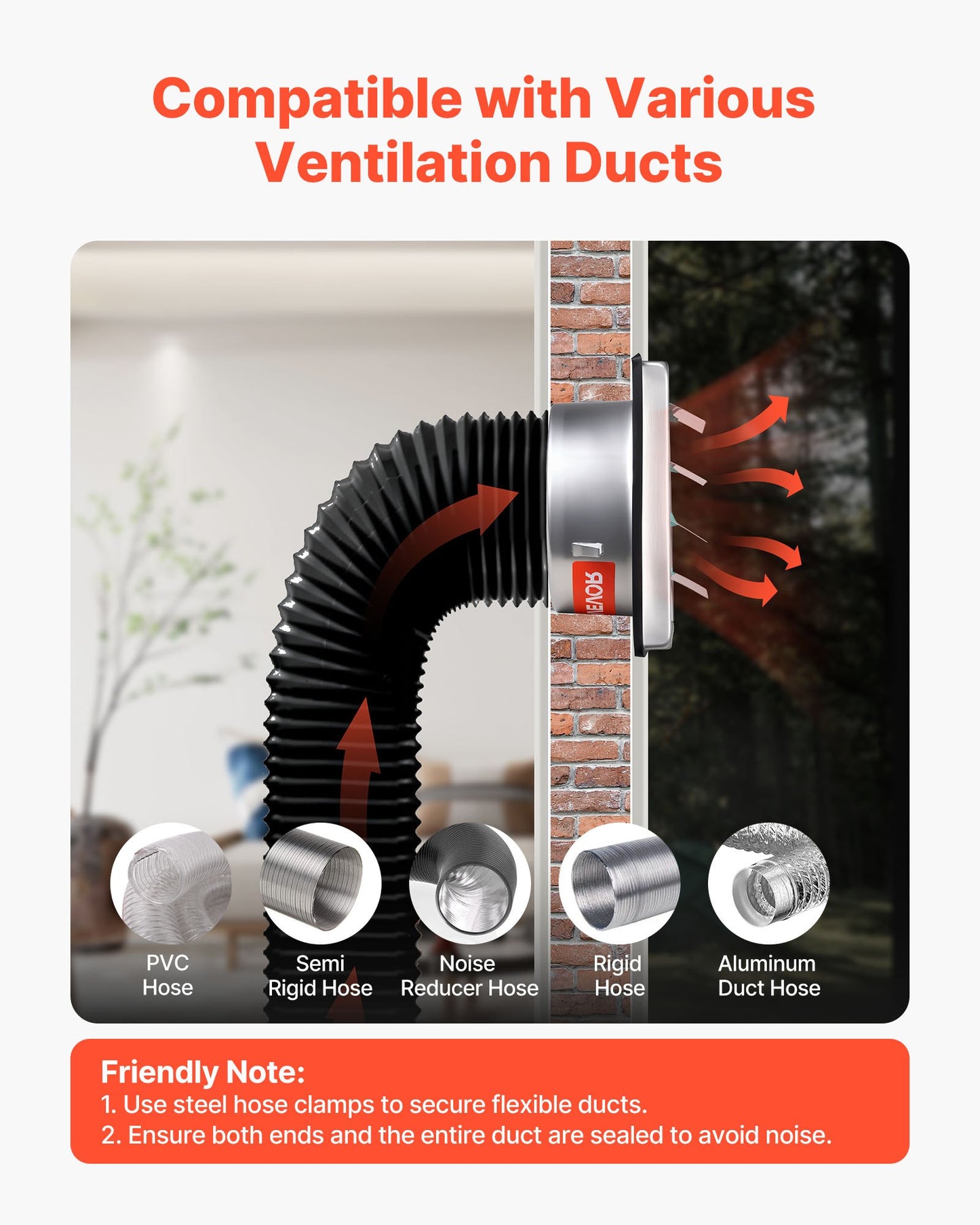 97mm Wall Vent Cover, Louvered Square AC Vent Gable Cover, Premium Stainless Steel & with Noise Reducing Rubber Gasket, for House,Bathroom,Garage,Kitchen,Basement (1 Pack, Silver)