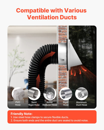 97 mm väggventilationsskydd för utvändig ventilation, fyrkantigt AC-ventilationsskydd, premium rostfritt stål och med inbyggd skyddsskärm, för hus, badrum, garage, kök, källare (1-pack, silver)