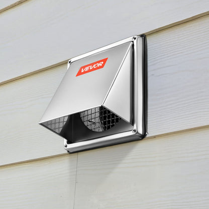 97 mm väggventilationsskydd för utvändig ventilation, fyrkantigt AC-ventilationsskydd, premium rostfritt stål och med inbyggd skyddsskärm, för hus, badrum, garage, kök, källare (1-pack, silver)