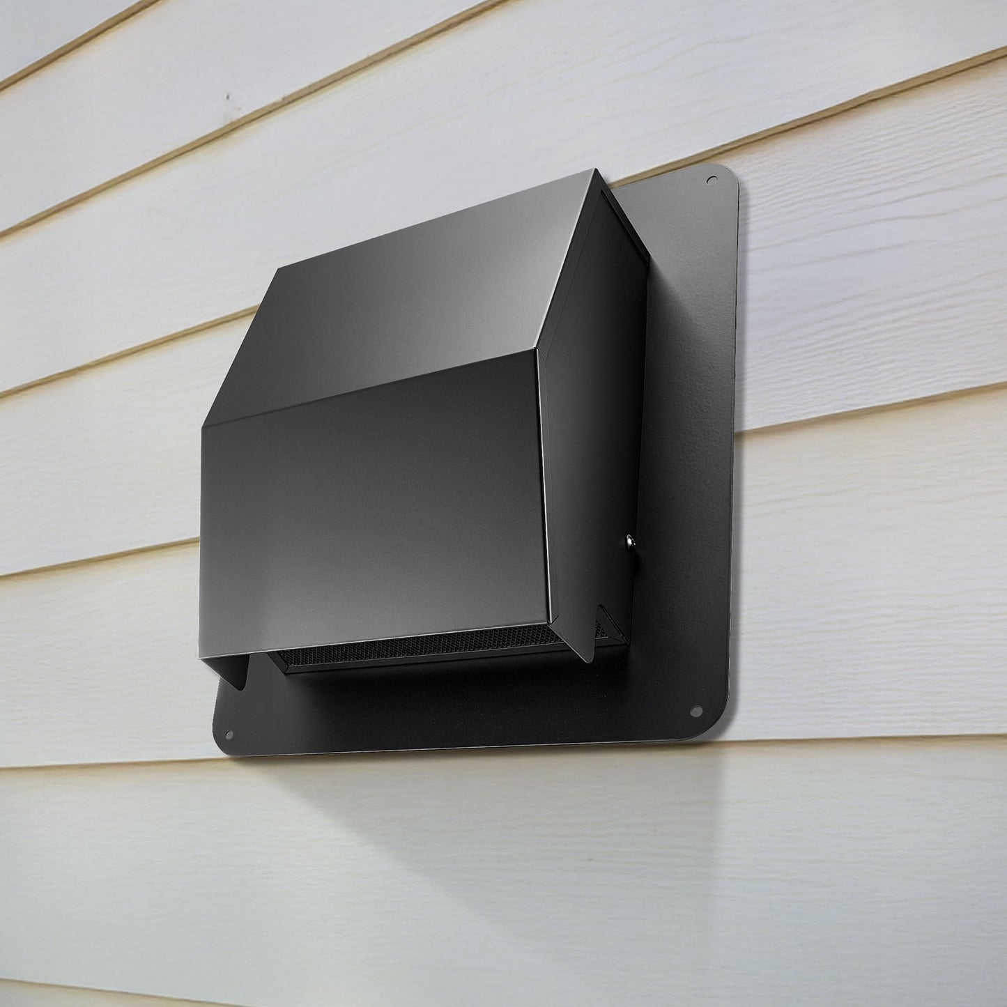 149 mm väggkåpa med huva, fyrkantigt AC-ventilationsgavelskydd, premium SPCC-stål och med inbyggd skyddsskärm, för tak, väggar, utvändiga kanaler och avgasutlopp (1-pack, svart)