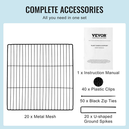 5-pack växtskydd mot djur, 15,35'' x 15,35'' växtskydd av hönsnät, växtburar för utomhusväxter, blommor och grönsaker, håller kaninkycklingar och ekorrar borta, 20 st metallnät