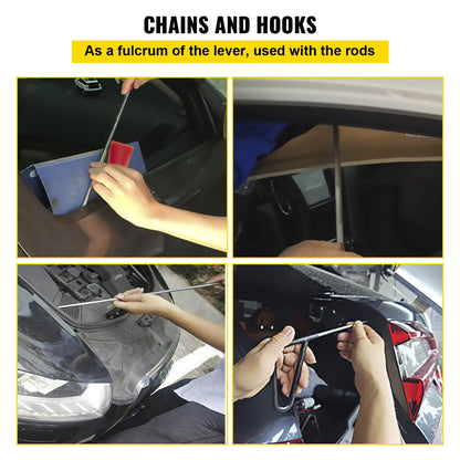 Rods Dent Removal Kit, 20 Pcs Paintless Dent Repair Rods, Stainless Steel Dent Rods, Whale Tail Dent Repair Tools, Professional Hail Dent Removal Tool For Minor Dents, Door Dings And Hail Damage