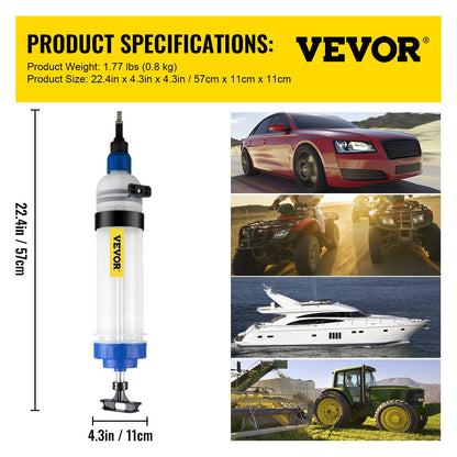 Manuell ATF-påfyllningssystem för transmissionsoljepump, olje- och vätskeutsugare 1,5 liter stor kapacitet, verktygssats för automatväxellådspump med ATF-påfyllningsadaptrar