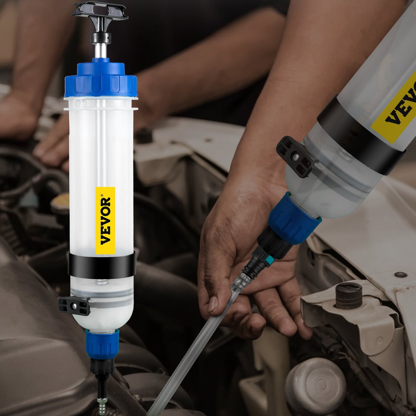 Manuell ATF-påfyllningssystem för transmissionsoljepump, olje- och vätskeutsugare 1,5 liter stor kapacitet, verktygssats för automatväxellådspump med ATF-påfyllningsadaptrar