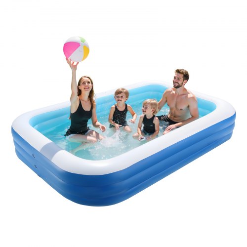 Inflatable Pool, 3000 x 1702 x 508mm Large Inflatable Swimming Pool, Family Large Swimming Pools with Repair Patches, Blow Up Pools for Kids, Adults, Family, Indoor Outdoor, Summer Water Party
