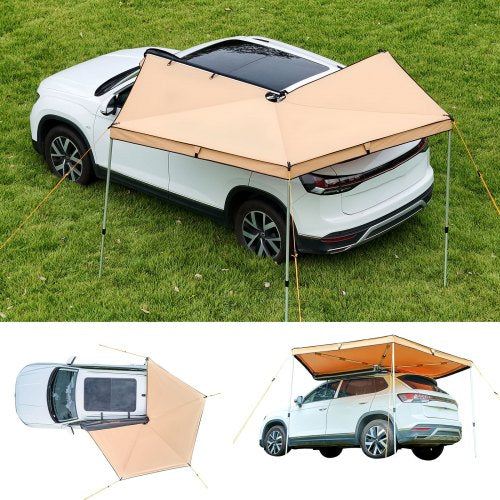 270 Degree Awning, 4.9 ㎡ Driver Side Vehicle Awning, Waterproof UV50+ Car Side Awnings with Carry Bag, All-Weather Free-Standing Overland Awnings Car Shelter for SUV Van Truck Camping