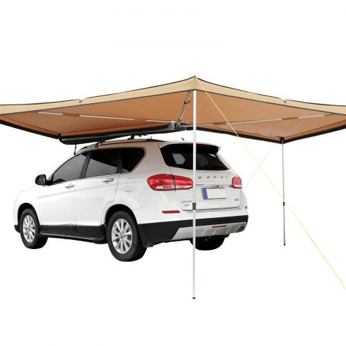 Vehicle Awning 270 Degree, 8.2' Height Retractable Car Side Awning, PU3000mm UV50+ Car Awning with Waterproof Storage Bag, Suitable for Truck, SUV, Van, Campers
