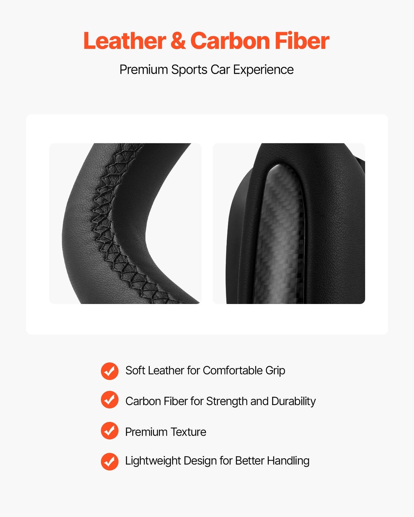 Steering Wheel for 2016-2023 Tesla Model 3, Carbon Fiber Steering Wheel D-Shaped Flat-Bottom with Heating Function, Leather Grip with Non-Slip Texture, Accessories Replacement for Model 3, Black