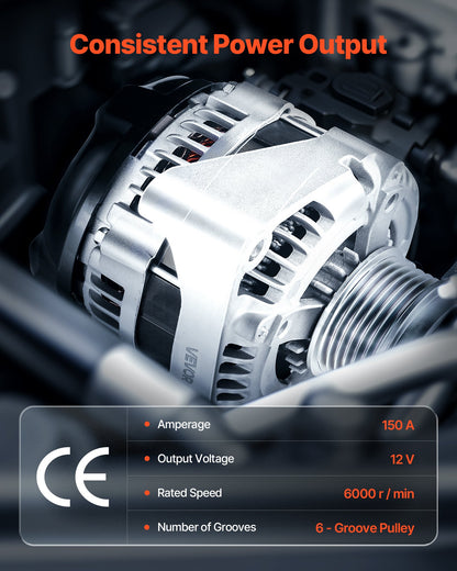 Bilgenerator 84143543, Passar till Chevy Express 2500 V6 4.3L, V8 6.0L 2018-2019, GMC Sierra 1500 2014-2016, Yukon 2015-2019, Bilreservgenerator 104211-8340, 22747894, TN1042119110