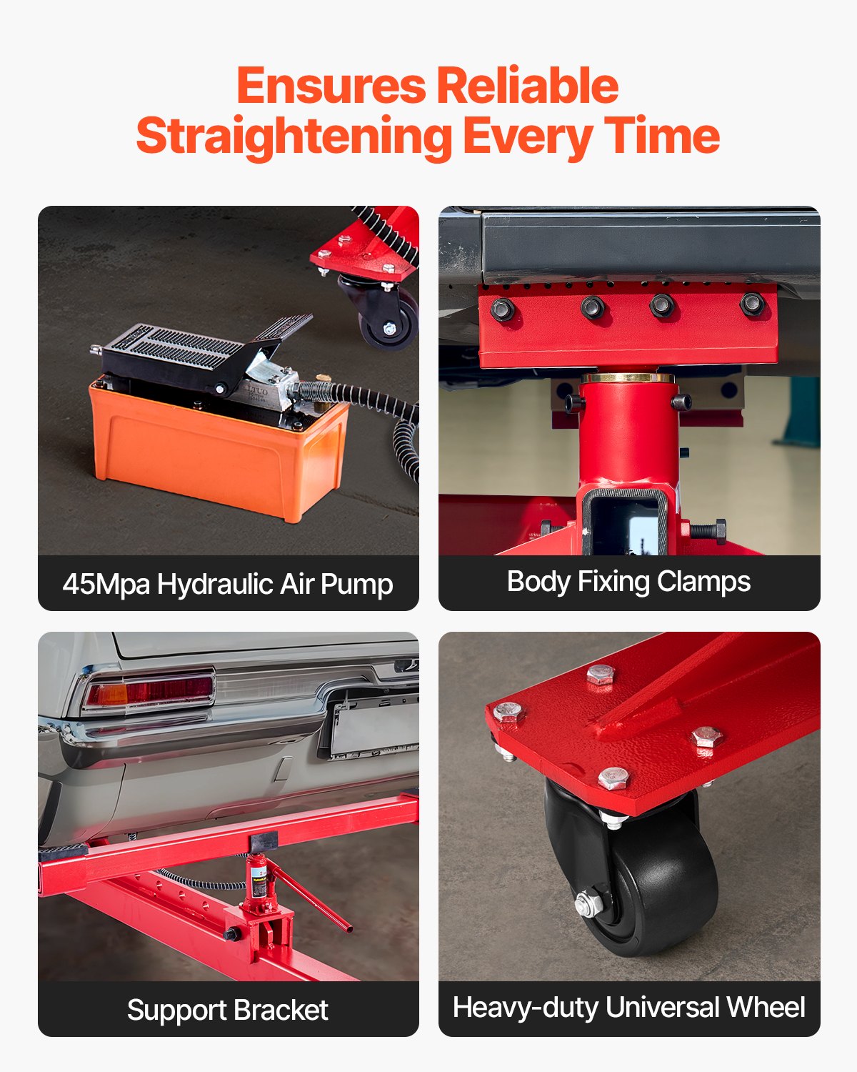 Auto Body Frame Puller Straightener, 6T Tension Car Body Repair Equipment with 3T Airbag Jack & 6000PSI Hydraulic Foot Pump, Include 16 Straightening Tools, for Auto Repair Shop Sedan SUV Pickup