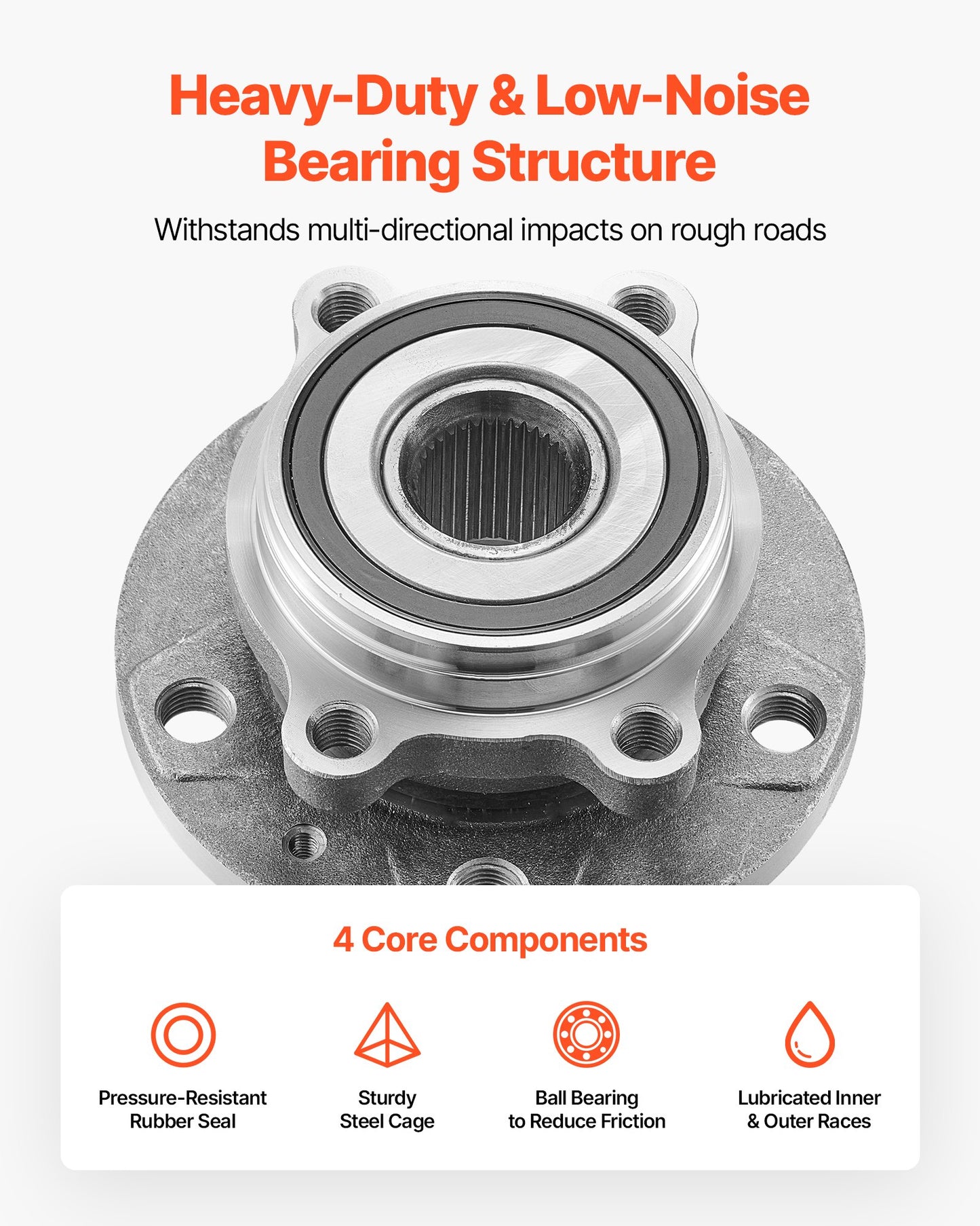 2 st framhjulslager och navaggregat passar för 2018 Audi Q3 Komfort Premium Plus Sport Utility 4-dörrars Volkswagen Beetle Coast Cabriolet 2-dörrars 2.0L OEM 513253, hjullagernavaggregatsats