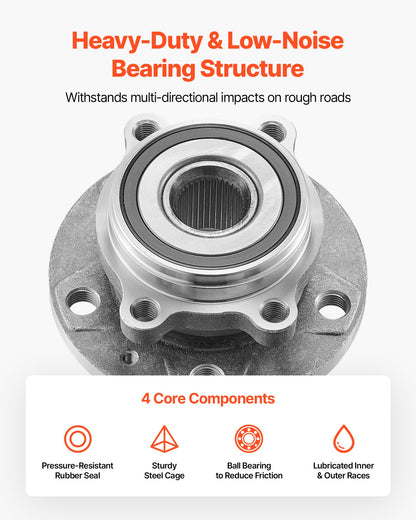 2 st framhjulslager och navaggregat passar för 2018 Audi Q3 Komfort Premium Plus Sport Utility 4-dörrars Volkswagen Beetle Coast Cabriolet 2-dörrars 2.0L OEM 513253, hjullagernavaggregatsats
