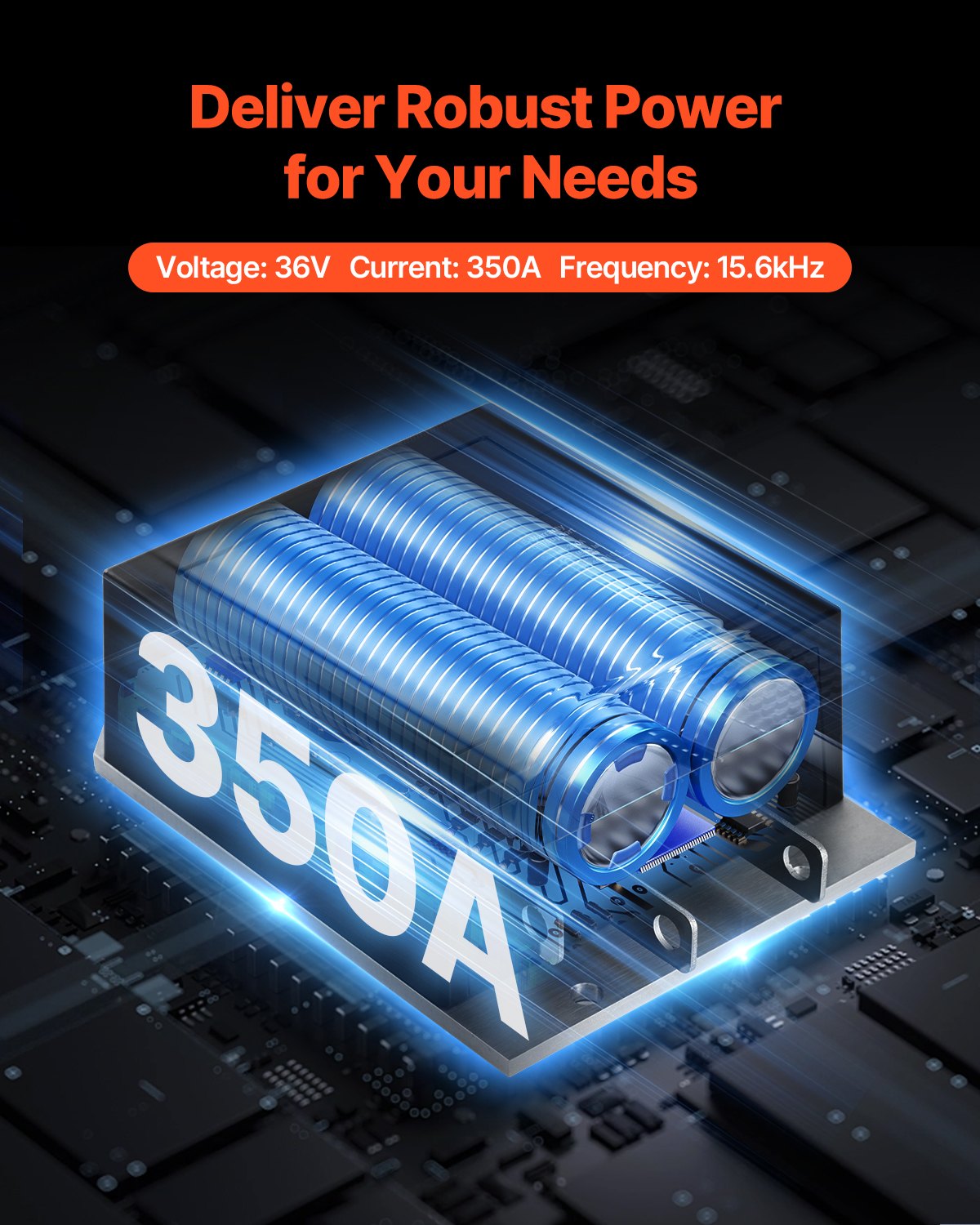 Golf Cart Speed Controller, 36V and 350A, DC Motor Controller Replacement for 1994-2019 EZGO Golf Carts, IP65 Rated Protection, Aluminum Alloy & ABS Housing, Compatible with 1206-4301 Models