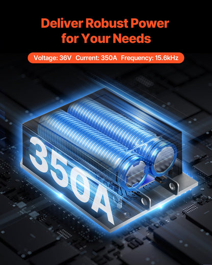 Golf Cart Speed Controller, 36V and 350A, DC Motor Controller Replacement for 1994-2019 EZGO Golf Carts, IP65 Rated Protection, Aluminum Alloy & ABS Housing, Compatible with 1206-4301 Models