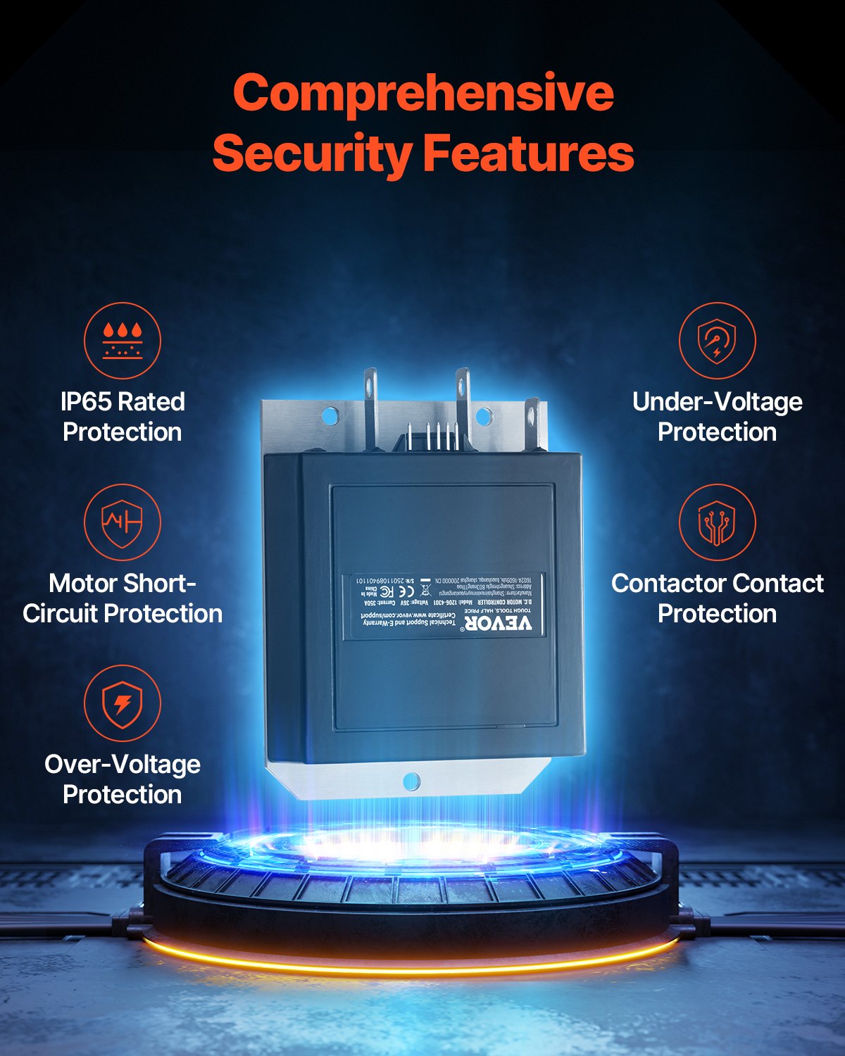 Golf Cart Speed Controller, 36V and 350A, DC Motor Controller Replacement for 1994-2019 EZGO Golf Carts, IP65 Rated Protection, Aluminum Alloy & ABS Housing, Compatible with 1206-4301 Models