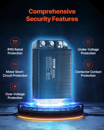 Golf Cart Speed Controller, 48 Volt & 250 Amp, DC Motor Controller Replacement for EZGO TXT Golf Carts, IP65 Rated Protection, Aluminum Alloy & ABS Housing, Compatible with 1206HB-5201 Models