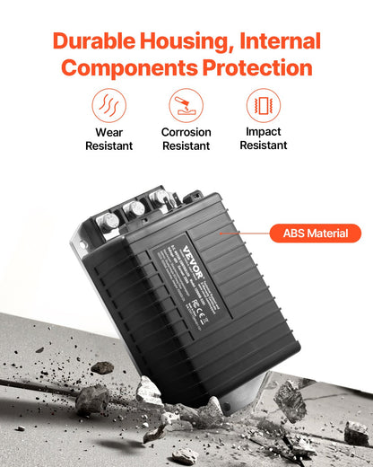 Golf Cart Speed Controller, 48 Volt & 250 Amp, DC Motor Controller Replacement for EZGO TXT Golf Carts, IP65 Rated Protection, Aluminum Alloy & ABS Housing, Compatible with 1206HB-5201 Models