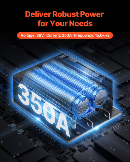 Golf Cart Speed Controller, 36V 350A, DC Motor Controller Replacement for 2000-2009 EZGO TXT Golf Carts, IP65 Rated Protection, Aluminum Alloy & ABS Housing, Compatible with 1206MX-4301 Models