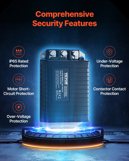 Golf Cart Speed Controller, 48V & 250A, DC Motor Controller Replacement for 2000-2008 Club Car Golf Carts, IP65 Rated Protection, Aluminum Alloy & ABS Housing, Compatible with 1510A-5251 Models