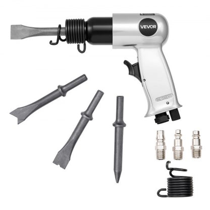 Air Hammer, 4500BPM Pneumatic Hammer with 40mm Stroke & 4PCS Chisels Round Shank, Lightweight & Compact Air Chisel Pneumatic Shovel Tool for Cutting Punching Scraping