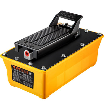 Lufthydraulisk pump, hydraulisk fotpump 10 000 PSI, fotmanövrerad luft-/hydraulpump med behållare på 1,89 liter, med slang och sprutpistol för tung maskinutrustning, bilreparationer, bilramsmaskiner